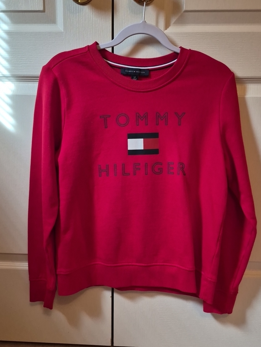 Tommy Hilfiger Red Crewneck Sweatshirt with Logo